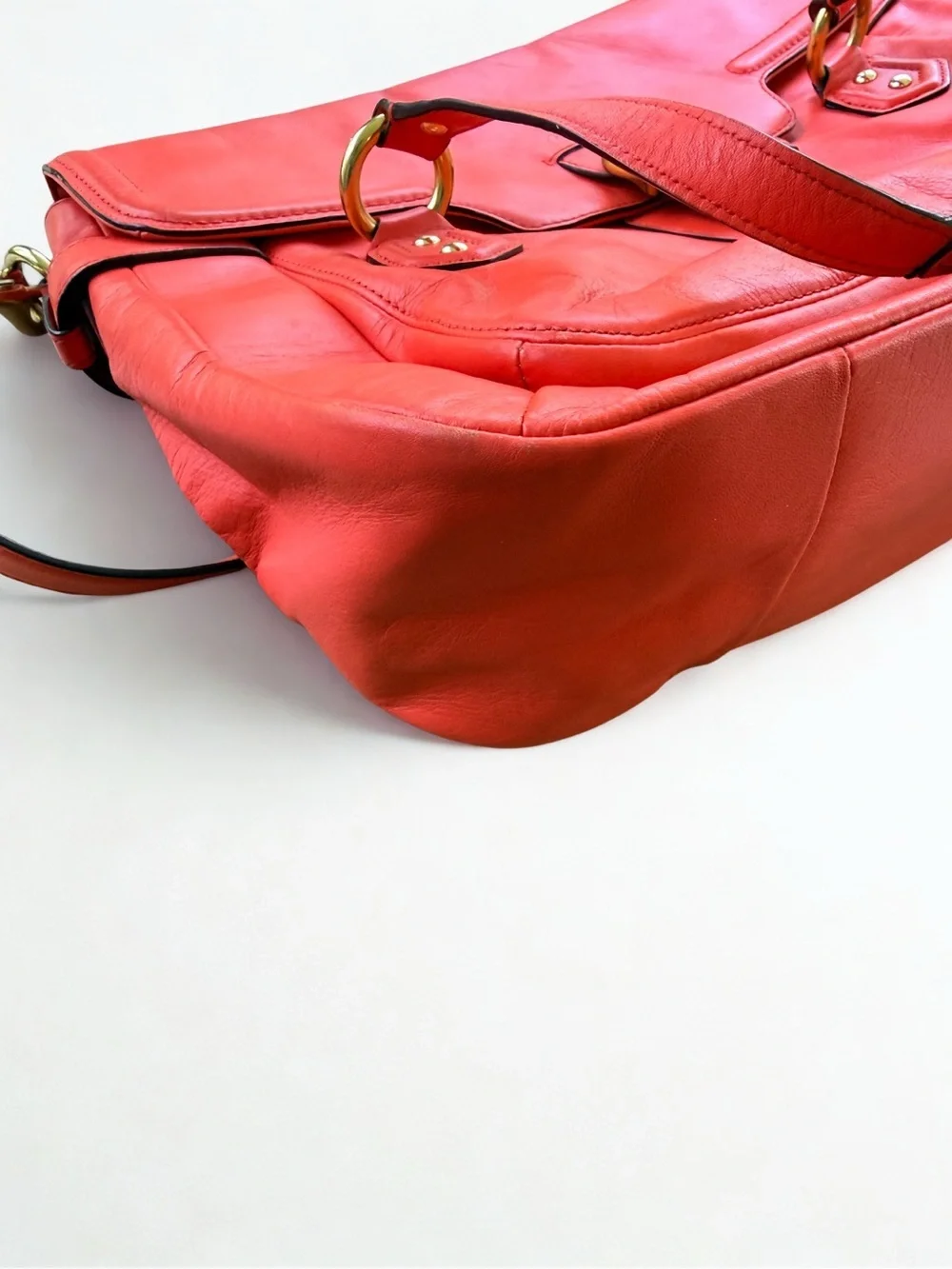 ✨ Coach Campbell Eva Flap Satchel | Smooth Leather Crossbody F26127 Coral